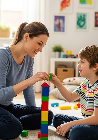 A happy parent and child.